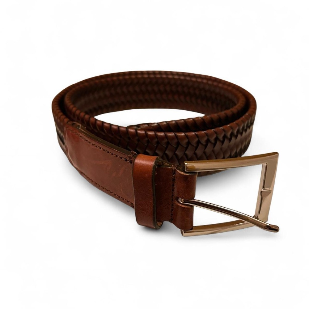 To Boot New York Adam Derrick Woven Leather Belt Brown Men’s 36